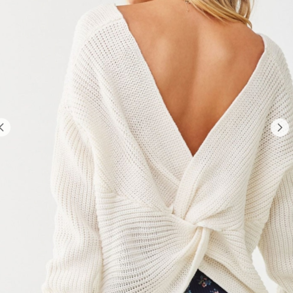 Caroline V Neck Twist Backless Sweater